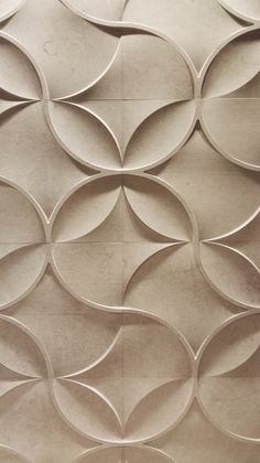 an abstractly designed wall with circular shapes