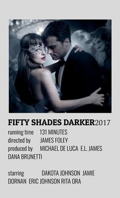 the poster for fifty shades darker shows two people hugging each other and one is wearing a mask