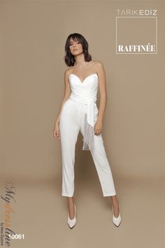 Looking for something special to wear to your next evening event? Check out the Tarik Ediz 10061 Crepe Spring 2021 collection. This beautiful jumpsuit is perfect for a night out on the town. With its flattering silhouette and delicate fabric, you'll feel like a queen in this outfit. Plus, the built-in shapewear will help you look your best. So don't hesitate, order your Tarik Ediz 10061 Crepe Spring 2021 jumpsuit today! Glamorous Evening Dresses, Beautiful Jumpsuits, Plastic Dress, Tarik Ediz, Plain Pants, Polyester Dress, Dress Cover, Look Your Best, Basic Style