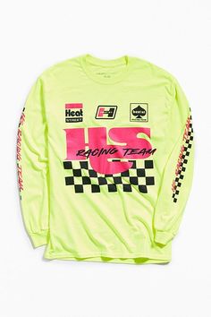 Heat Street Racing Team Long Sleeve Tee Moto Wear, Skating Outfits, Racing Shirts, Street Racing, Latest Mens Fashion, Streetwear Men Outfits, Racing Team