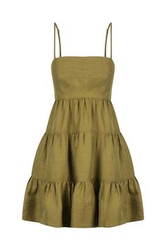 Fall Fashion Ideas, Teen Dresses, Tiered Mini Dress, Shona Joy, Linen Mini Dress