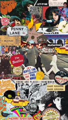 the beatles collage has been altered to look like it is being used as a poster