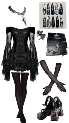 Dark Mysterious Aesthetic Outfits, Vampire Modern Outfit, Goth Fashion Outfits, Vamp Goth Outfit, Goth Dress Outfit, Goth Vampire Outfit, Gothic Romance Outfit, Aesthetic Goth Outfit, Gothic Outfits For Women