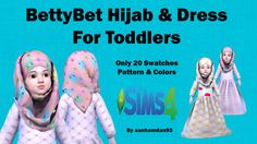 an advertisement for the new children's clothing line, which features two dresses and head coverings