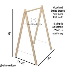 a wooden sign frame with measurements for it