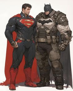 two superheros standing next to each other