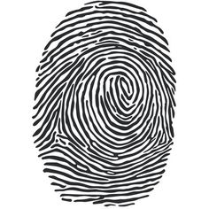 a fingerprint that has been drawn in black and white, with the thumb print on it