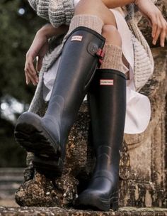 Hunter Rain Boots Outfit, Rainboots Outfit, Rain Boot Outfit, Hunter Boots Outfit, Hunter Wellies, Hunter Rain Boots, Muck Boots, Wellington Boots, Rain Gear