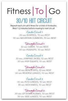 the fitness to go workout plan is shown