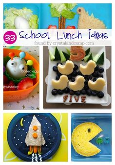 some food that is on a plate and in the background are pictures of children's lunch