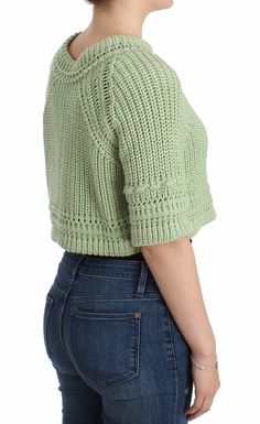 Ermanno Scervino Sweater Gorgeous brand new with tags, 100% Authentic Ermanno Scervino green cropped sweater. Material: Cotton blend Color: Green Model: Cropped sweater Logo details Made in Italy