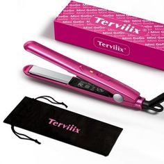 Why Choose Terviiix Mini GoGo Flat Iron Hair Straightener? 1/2'' mini hair flat iron is to create a compact and portable device for on-the-go styling. The slim and lightweight body makes it easy to handle and store in makeup bags or luggage. Terviiix 1/2'' plates are perfect for straightening and smoothing small sections of hair, including bangs, short haircuts, and touch-ups. Terviiix flat iron features ceramic technology, which heats up quickly and evenly to reduce damage caused by hot spots. Hair Flat Iron, Mini Flat Iron, Mini Straightener, Straight Iron, Flat Iron Hair, Mini Hair Straightener, Ceramic Flat Iron, Hair Straighteners Flat Irons, Iron Hair