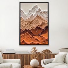 Rough Hills Canvas Art Clock Canvas Embossed Painting On Canvas, Textured Art On Wood, Texture Mountain Art, Structured Wall Art, Unique Textured Art, Textured Canvas Art Mountains, Mountain Texture Art, Mountain Texture Painting, Textured Mountain Art