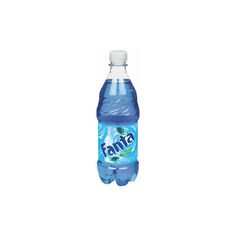 a bottle of fanta water on a white background