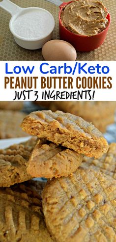 low carb keto peanut butter cookies just 3 ingredients