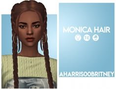 an image of a woman with braids on her head and the words monica hair