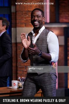 #menswear #mensfashion #fashionstyle #mens #fashionista #sterlingkbrown #paisleyandgray #vests #patterns #plaid Sterling K Brown