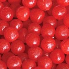 close up view of red candy candies