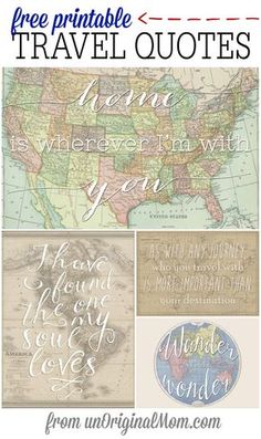 free printable travel quotes for the united states and countries that you'll love