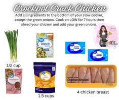 Chicken Breast With Bacon, Chicken Bacon, Ingredients Recipes, Pot Recipes, Crockpot Recipes