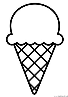 an ice cream cone with a cloud on it's top, in black and white