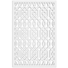 a white wall panel with an intricate design