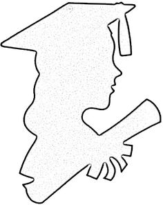 the outline of a person's head with a graduation cap and diploma in his hand