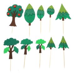 a bunch of trees that are on sticks