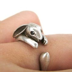 Rabbit Ring, Unusual Rings, Animal Rings, Go For It, Cute Rings, Metal Clay, Dieselpunk, Wrap Rings, Cool Stuff