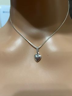 "*  Dainty heart necklace  *Sterling Silver  *Free Shipping  *Jewelry ship in Gift box  *Necklace length: 16\", 18\" or 20\" *Lovely necklace with a pendant on a sterling silver chain with spring ring closure, this necklace is so pretty . A must for any occasion . Thank You For Looking ,And Check Out More Items In My Etsy Shop For More Great Deals, Also We Add More Jewelry To Etsy Shop Regularly http://www.etsy.com/shop/silverlizzard" Dainty Heart Necklace, Heart Necklace Silver, Dope Jewelry Accessories, Dope Jewelry, Silver Heart Pendant, Silver Heart Necklace, Valentines Necklace, Lovely Necklace, Valentine Gift