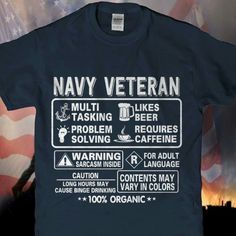 navy veteran t - shirt with instructions to drink beer and use it as an appliance