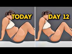 two pictures of a woman laying on the bed with her stomach exposed and showing how to get rid from it