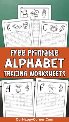 the free printable alphabet worksheets for children to practice their handwriting and writing skills