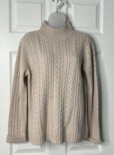 I just added a new item to eBay, Classic Elements Cable Knit Sweater - Mock Neck, Beige, Medium-Versatile & Cozy! #eBay #eBaySeller Dress Slacks, Cable Sweater, Small Light, Cable Knit Sweater, Cable Knit, Mock Neck, Sweater Outfits, Knit Sweater, Ebay Store