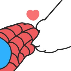 an image of a hand holding a blue ball with a spider - man on it