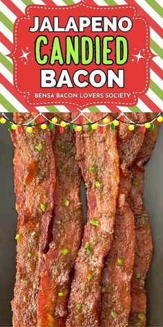 Six strips of candied jalapeno bacon ready for eating. Unique Bacon Recipes, Sweet Bacon, Easy Bacon Recipes, Candied Bacon Recipe, Jalapeno Bacon, Turkey Bacon Wrap, Christmas Charcuterie Board, Candied Jalapenos, Breakfast Casserole Bacon