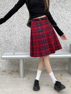 WOMEN RED PLAID SKIRT OUTFIT MIDI PLEATED PLAID SKIRT PLUS SIZE PLEATED PLAID SKIRT ELASTIC HIGH WAIST PLAID SKIRT CLASSY KNEE LENGTH PLAID SKIRT #redskirt #redskirtoutfit #redplaidskirt #redplaidskirtoutfit #plussizeplaidskirt #pleatedmidiskirt #pleatedplaidskirt #kneelengthskirt #kneelengthplaidskirt #dressromantic Skirt Holiday Outfit