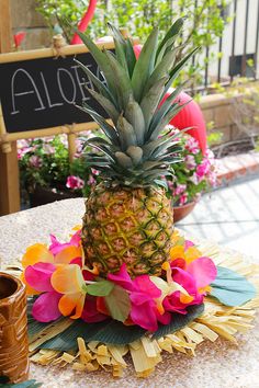 a pineapple sitting on top of a table