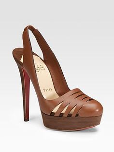 Christian Louboutin leather heels Hak Tinggi, Classy Shoes, All About Shoes, Slingbacks, Louboutin Shoes, Beautiful Shoes