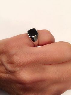 Signet Ring, women ring, men ring, Pinky ring, Onyx Ring. Silver Signet Ring, Black square Signet Ring, Man Pinky Ring, Woman Pinky Ring Signet Ring Women, Silver Pearl Jewelry, Mens Pinky Ring, Signet Rings Women, Black Stone Ring, Ring Man, Handmade Jewelry Ring, Black Wedding Rings, Mens Rings Fashion