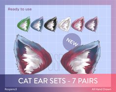 the cat ear sets - 7 pairs are ready to use