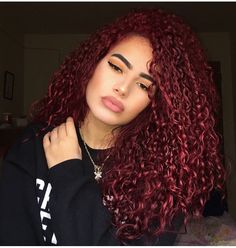 Hair Goals!!!! Purple Natural Hair, Hair Goals Long, Burgandy Hair, Hype Hair, Hair Color Underneath, Dyed Red Hair, Hair Color Streaks