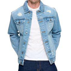 Nerd Men's Distressed Denim Jacket Are you looking for a statement-making piece that’ll elevate your wardrobe? You won’t find anything more stylish or timeless than Funny Design Denim Jacket for Men. Designed with an eye-catching look that combines quality materials, including our signature acid washed denim and distressed finish, it provides a blend of comfort and style that’s perfect for whenever the occasion calls for maximum impact. Whether you’re hitting the streets or hitting the town, you Ripped Light Wash Denim Jacket, Light Wash Ripped Cotton Denim Jacket, Ripped Light Wash Denim Jacket For Streetwear, Casual Ripped Light Wash Denim Jacket, Urban Light Wash Distressed Denim Jacket, Casual Light Wash Ripped Denim Jacket, Urban Distressed Light Wash Denim Jacket, Trendy Denim Jacket, Denim Jacket For Men