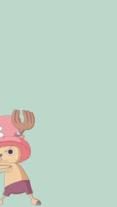 one piece character reindeer with a light brown hair with a pink hat and dark purple pants and brown horns and blue nose. One Piece Cartoon, Tony Chopper, One Piece Wallpaper Iphone, One Peice Anime