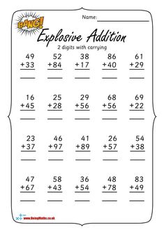 an addition worksheet to help students learn addition skills