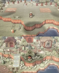 two screens showing different locations in the game