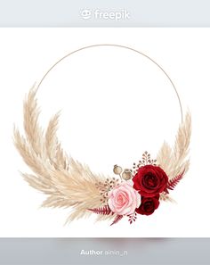 an image of a wreath with flowers and feathers