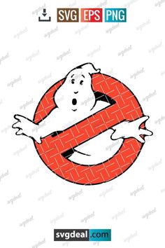 a ghost holding a sign with the words svg epspng on it in red and