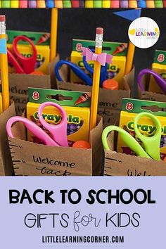 back to school gifts for kids with the words welcome back to school written on them