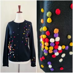 80s Carducci Pom Pom Cardigan Great condition. Acrylic/wool. Marked size medium. Seems true to size. Please see measurements. Cardigans For Women, Sweater Outfits, Sweaters & Cardigans, Cardigans, Pom Pom, Size Medium, Ships, Wool, Clothes For Women